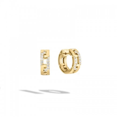 Roberto Coin 18K Yellow Gold Navarra Diamond Hoop Earrings