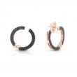 Roberto Coin 18K Rose Gold Love In Verona Black And White Diamond Forward Hoop Earrings