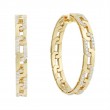 Roberto Coin 18K Yellow Gold Navarra Link Diamond Hoop Earrings