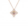 Roberto Coin 18K Rose Gold Venetian Princess Carnival Pave Diamond And Mixed Stones Large Flower Necklace