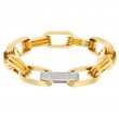 Roberto Coin 18K Yellow And White Rhodium Plated Gold Diamond Link Bracelet