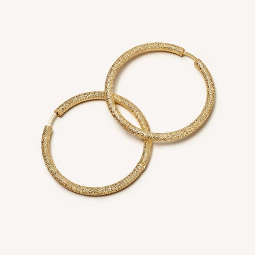 Florentine Finish Large Round Hoop Earrings