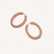 Florentine Finish Small Oval Hoop Earrings