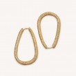 Florentine Finish Small Drop Hoop Earrings