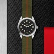 Ranger 39mm steel case Green red and beige fabric strap