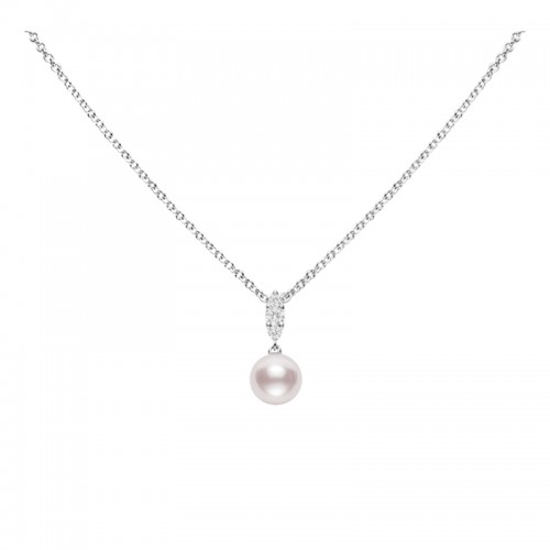 Mikimoto Morning Dew Akoya Pearl Diamond Pendant