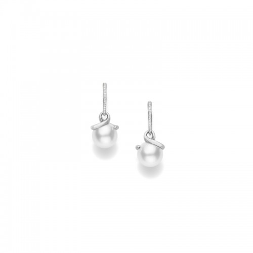 Mikimoto White Gold South Sea Pearl & Diamond Earrings