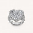 White Diamond Pavé Cuore Ring 18k White Gold