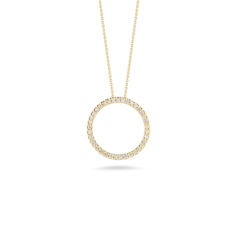Roberto Coin 18K Yellow Gold Tiny Treasures Small Diamond Circle Pendant