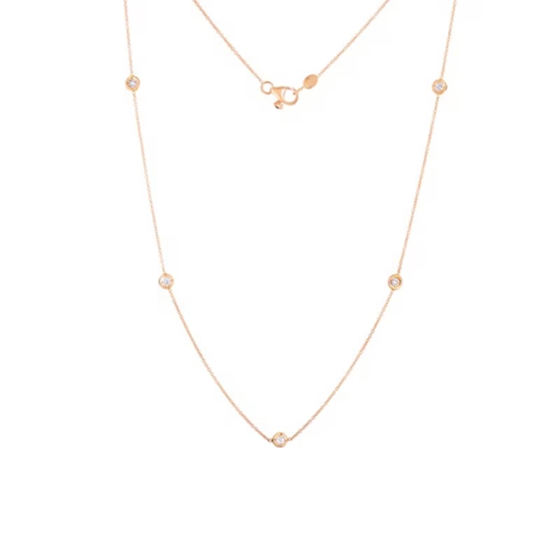 Roberto Coin 18K Rose Gold Diamond 5-Station Necklace