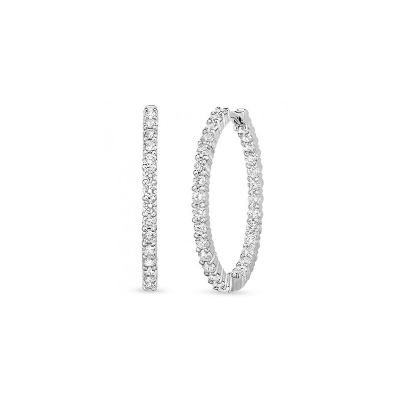 Roberto Coin 18K White Gold Perfect Diamond Hoop Earrings