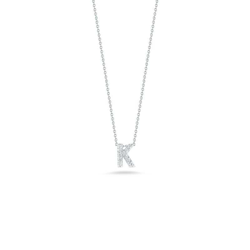 Roberto Coin 18K White Gold Rhodium Plated Tiny Treasures Love Letters Diamond 