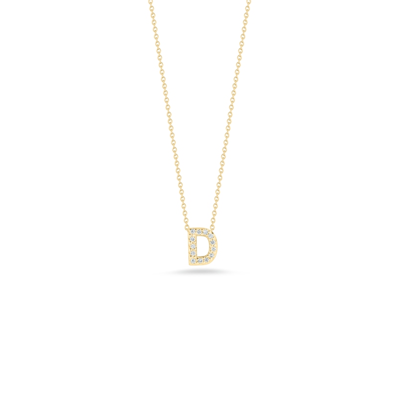Roberto Coin 18K Yellow Gold Tiny Treasures Diamond Love Letter Necklace