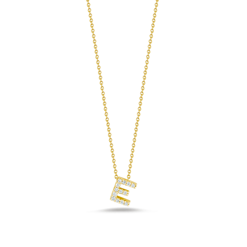 Roberto Coin 18K Yellow Gold Tiny Treasures Love Letter 'E' Pendant Necklace