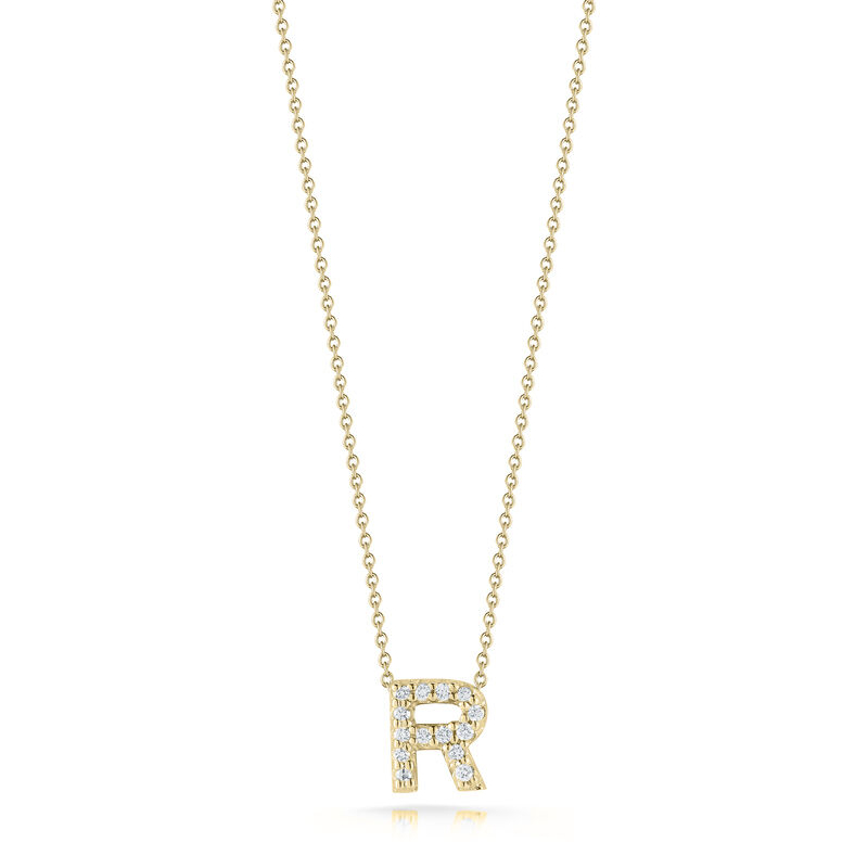 Roberto Coin 18K Yellow Gold Tiny Treasures Love Letter R Pendant Necklace