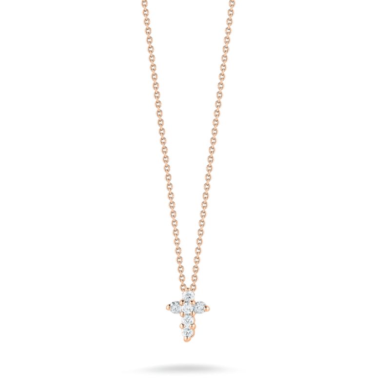 Roberto Coin 18K Rose Gold Tiny Treasures Baby Diamond Cross