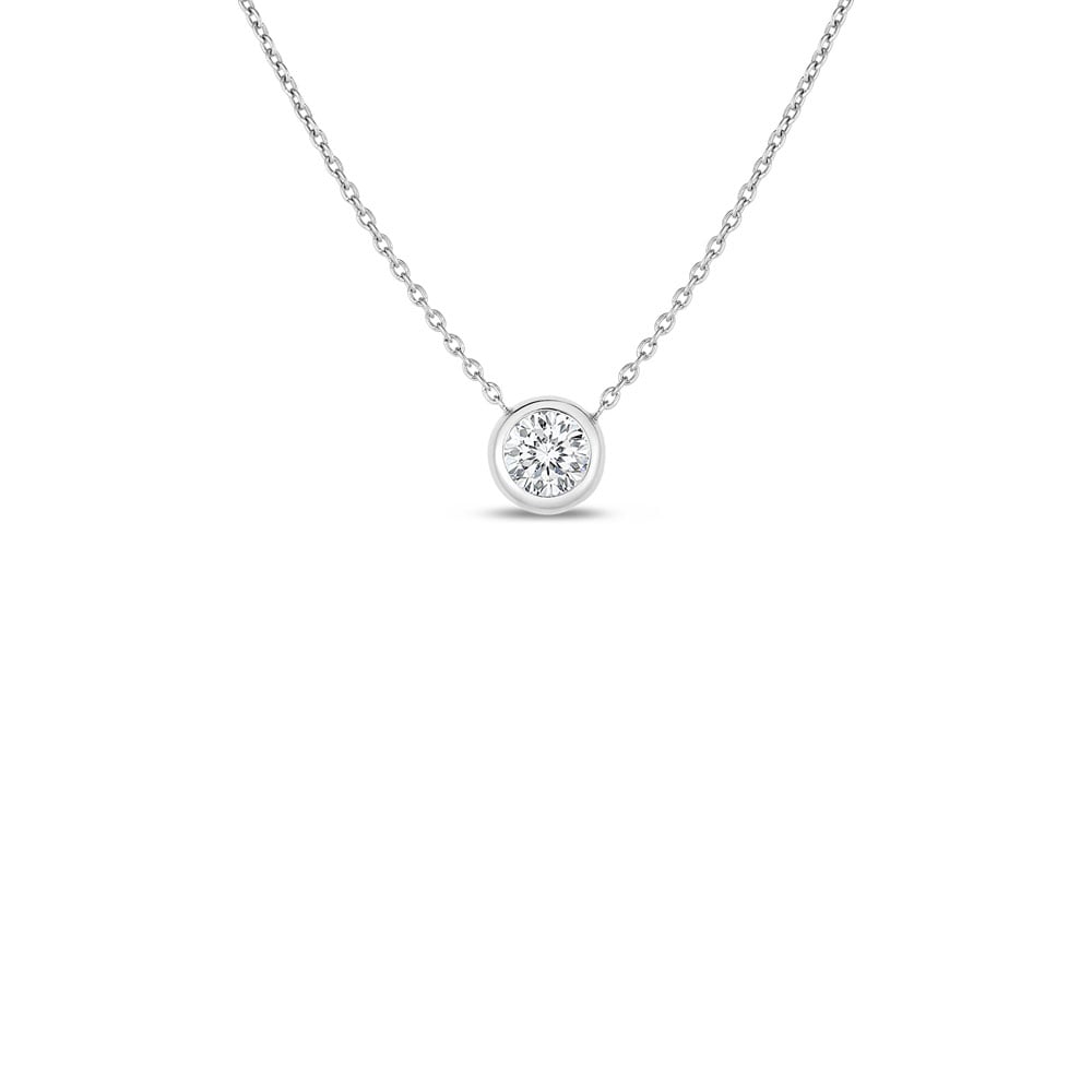Roberto Coin 18K White Gold Rhodium Plated Diamonds By The Inch Single Station Diamond Necklace