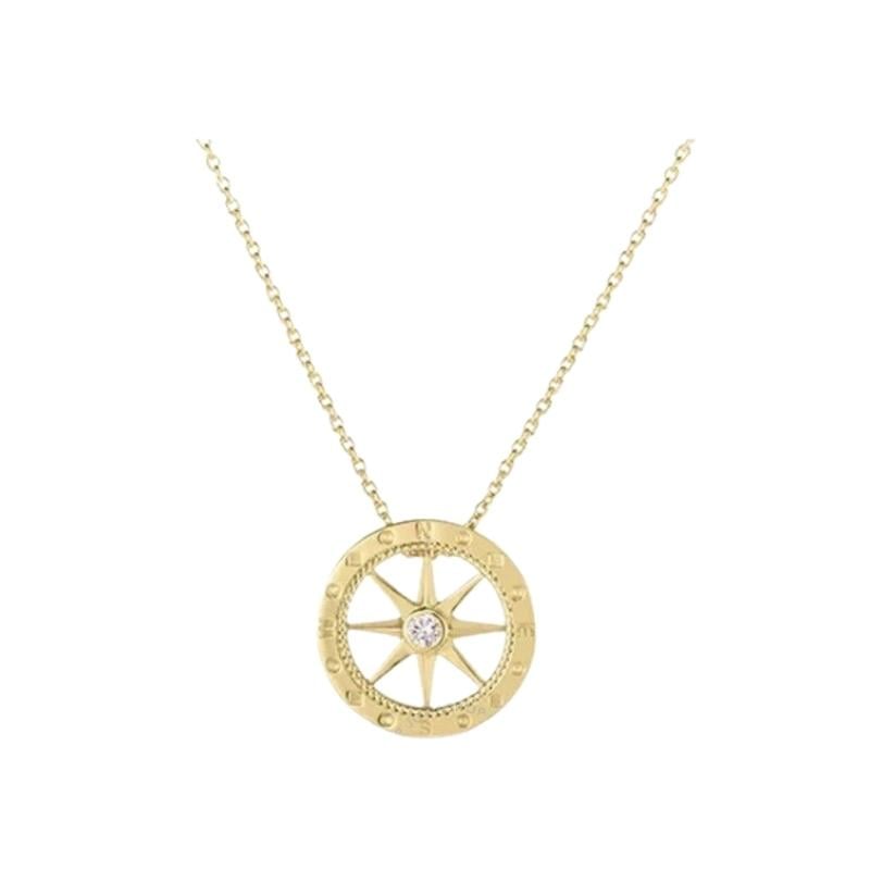 Roberto Coin 18K Yellow Gold Tiny Treasures Compass Diamond Necklace