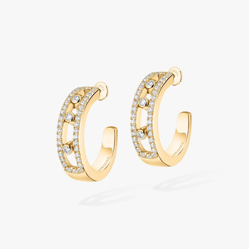18K Yellow Gold Move Classique Hoop Earrings