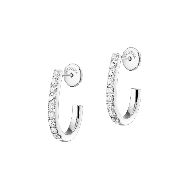 18K White Gold Gatsby XS Hoop Earrings