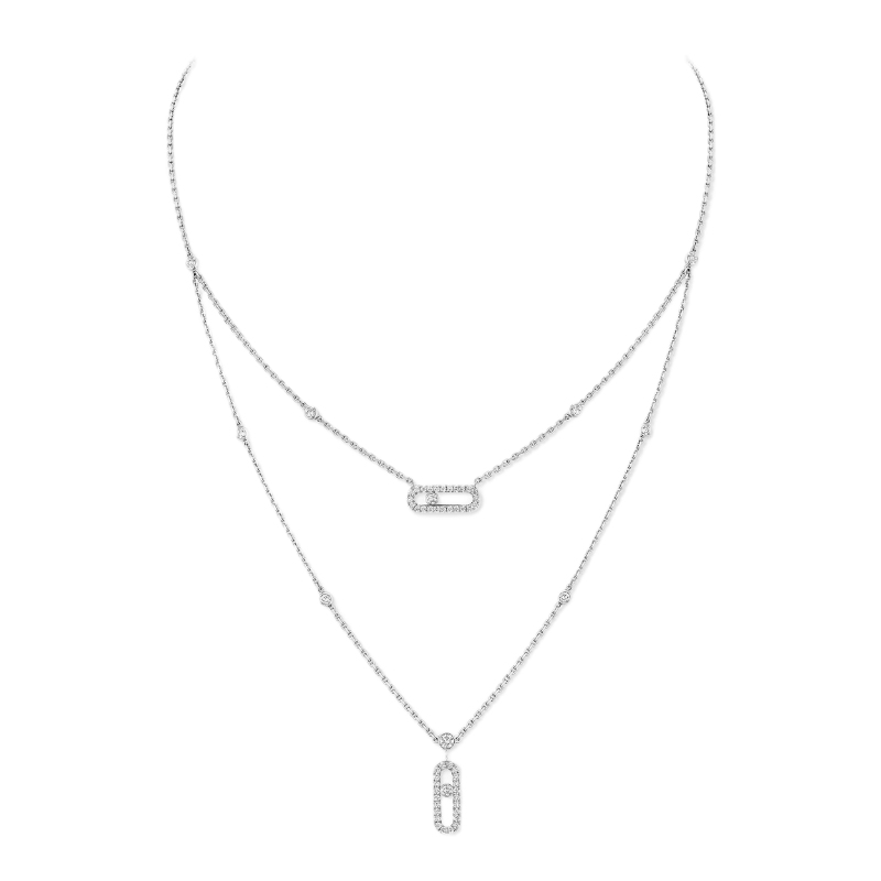 18K White Gold Move Uno Necklace