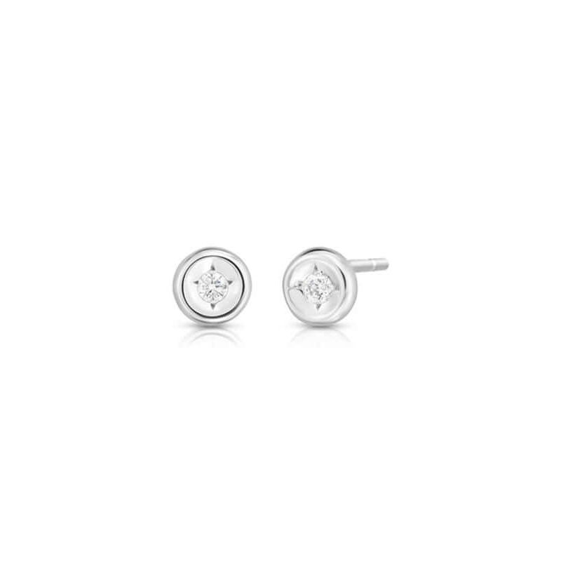 Roberto Coin 18K White Gold Rhodium Plated Diamond Stud Earrings