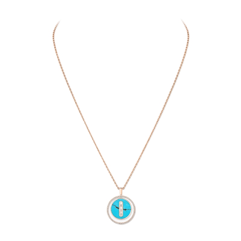 Lucky Move Turquoise Pink Gold Necklace