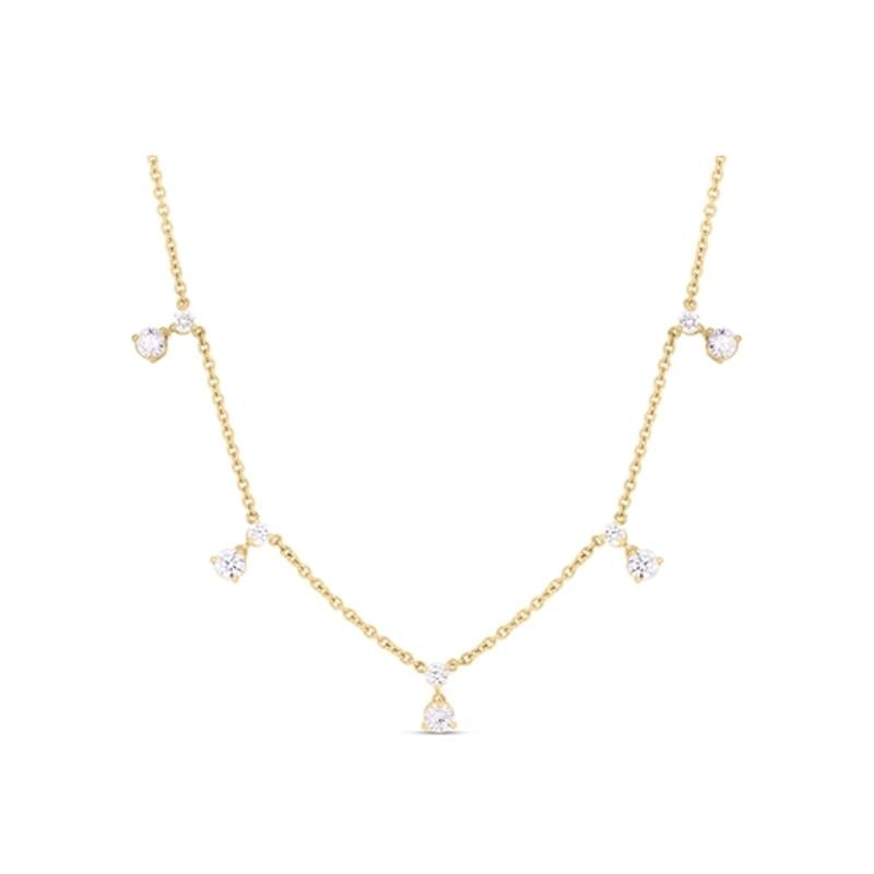 Roberto Coin 18K Yellow Gold Diamonds By The Inch Diamond 5 Station Drop Necklace