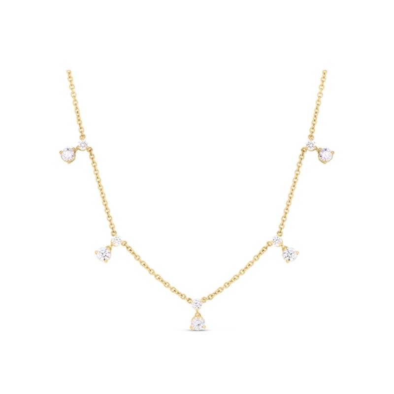 Roberto Coin 18K Yellow Gold Diamonds By The Inch Diamond 5 Station Drop Necklace