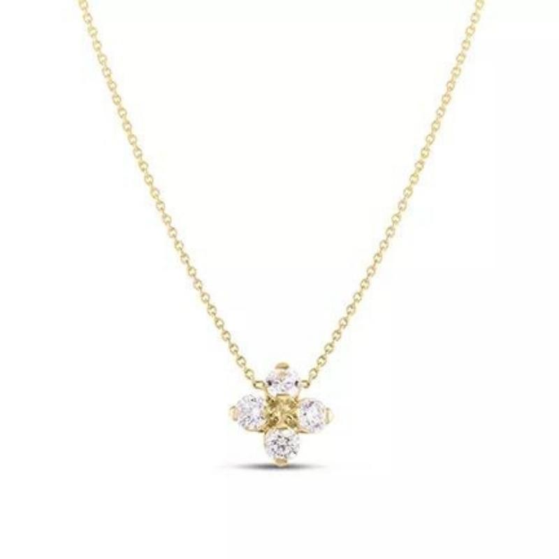 Roberto Coin 18K Yellow Gold Love In Verona Diamond Flower Pendant