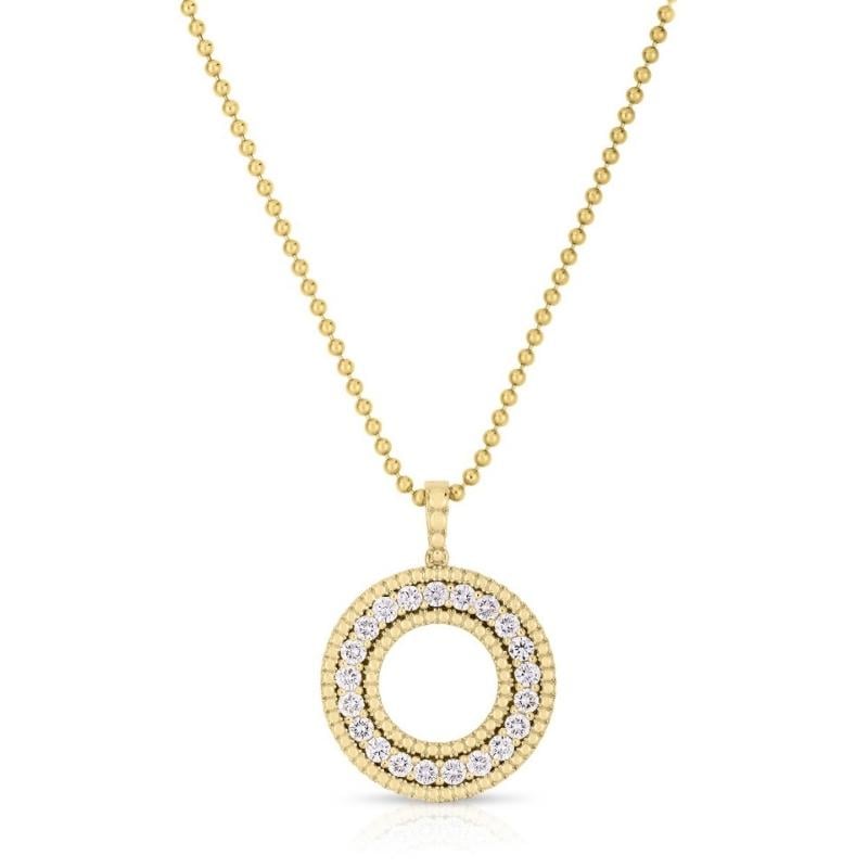 Roberto Coin 18K Yellow Gold Siena Large Diamond Circle Pendant Necklace