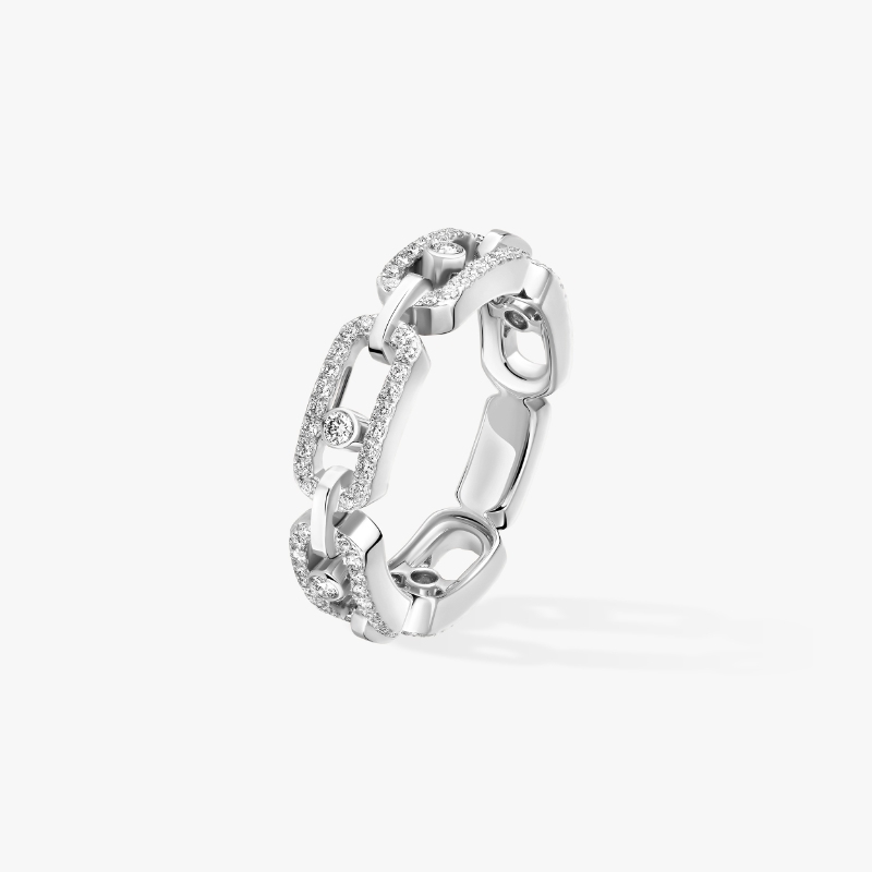 18K White Gold Move Link Messika Ring