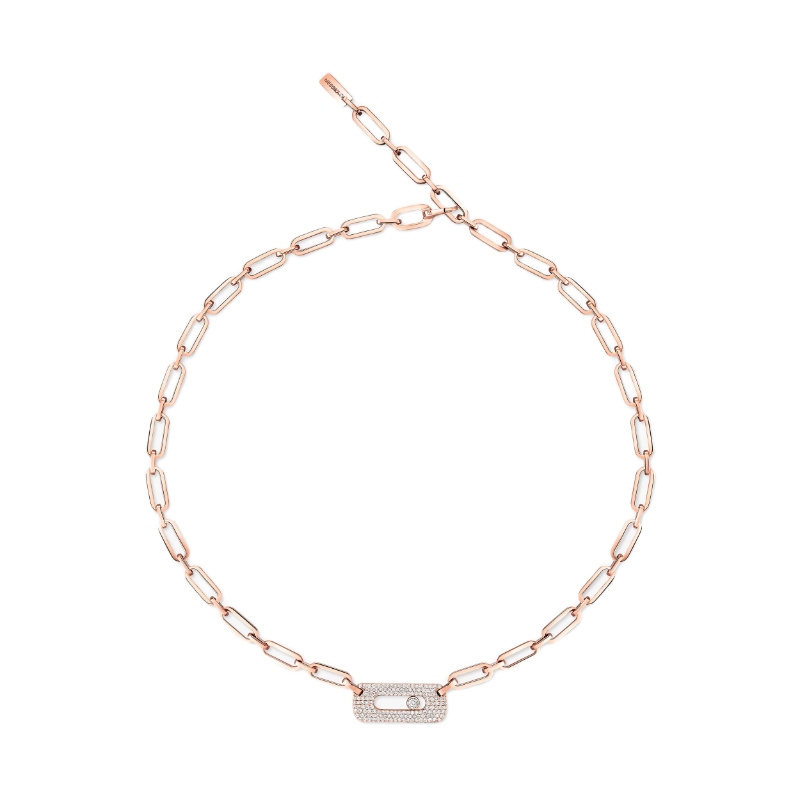 18K Rose Gold Move Link Curb Necklace