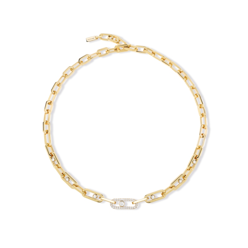 Messika Move Link Pave Open Station Necklace