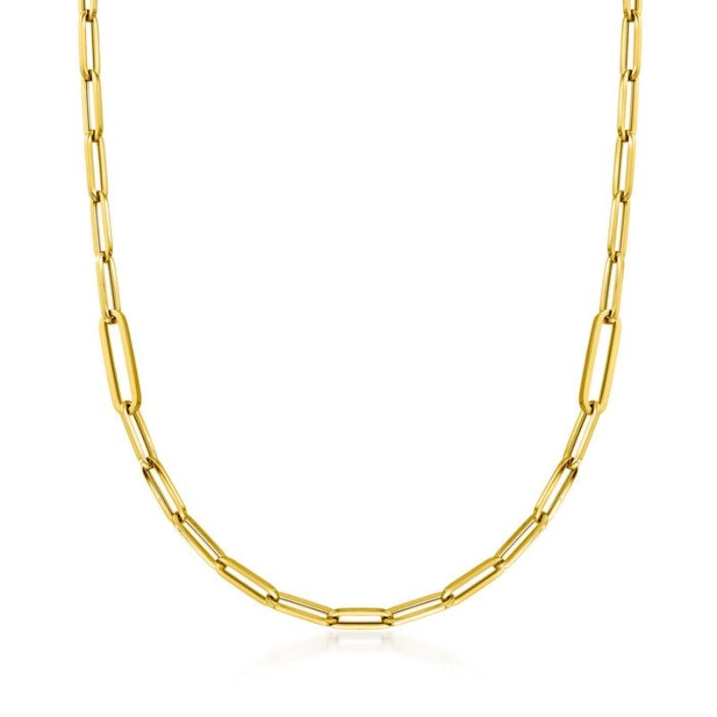 Roberto Coin 18K Yellow Gold Designer Gold Paperclip Link Chain Necklace
