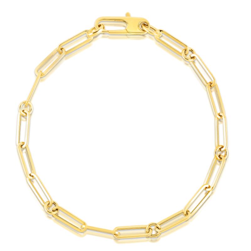 Roberto Coin 18K Yellow Gold Designer Gold Thin Paper Clip Link Bracelet