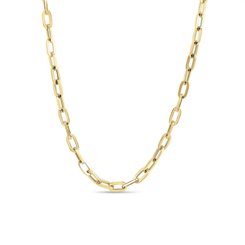 Roberto Coin 18K Yellow Gold Classic Heavy Gauge Paperclip Chain Collar Necklace