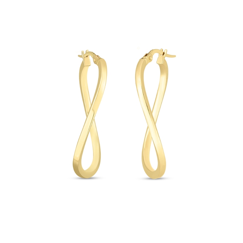 Roberto Coin 18K Yellow Gold Designer Gold Twist Hoop Earrings