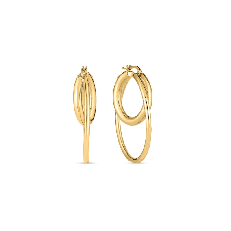 Roberto Coin 18K Yellow Gold Designer Gold Double Hoop Earrings