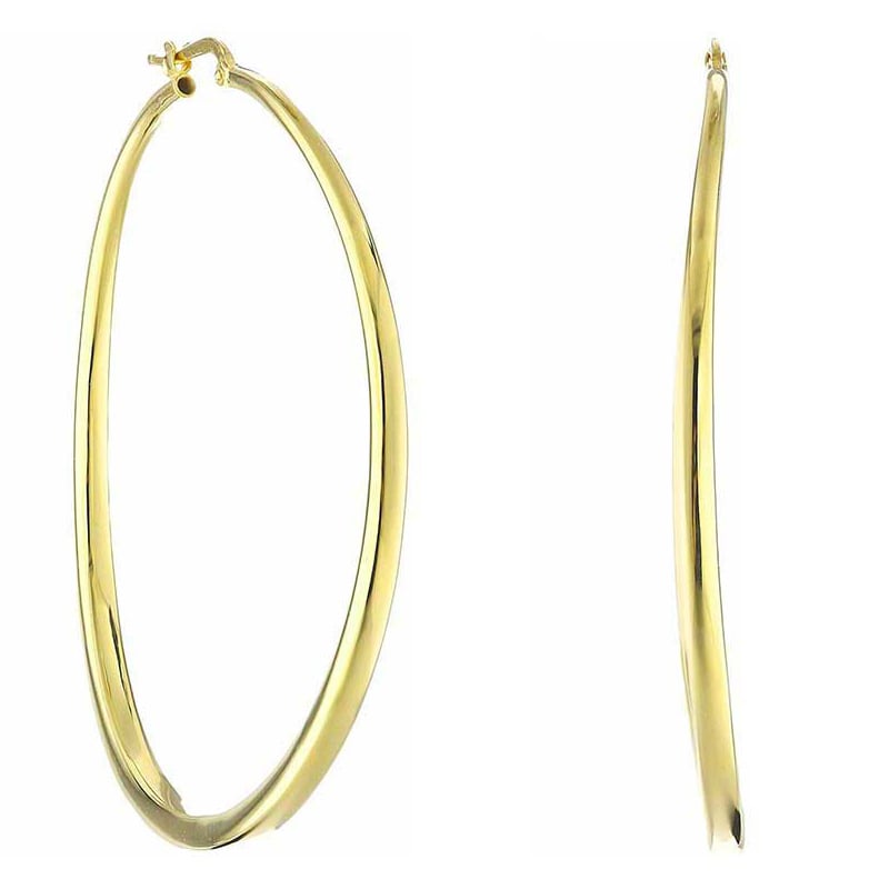 Roberto Coin 18K Yellow Gold Large Tapered Hoop Earrings