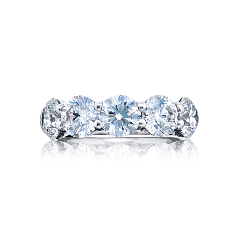 Platinum Radiant-Cut Diamond Single-Row GIA Certified Band