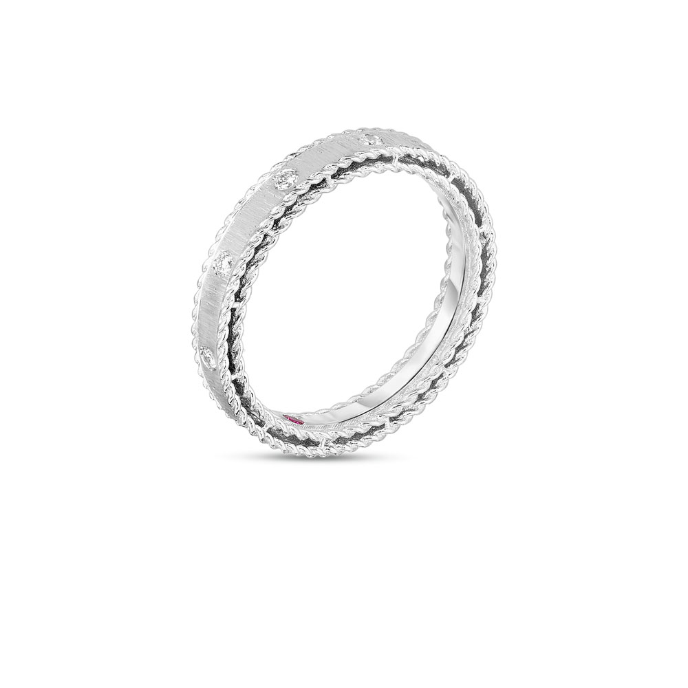 Roberto Coin 18K White Gold Symphony Princess Diamond Band Ring
