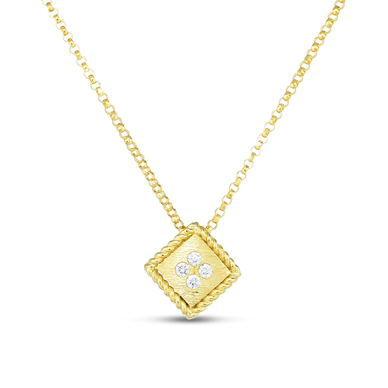 Roberto Coin 18K Yellow Gold Palazzo Ducale Diamond Accent Satin Small Pendant