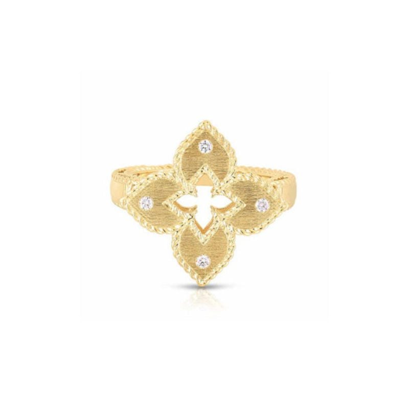 Roberto Coin 18K Yellow Gold Venetian Princess Diamond Flower Shape Ring