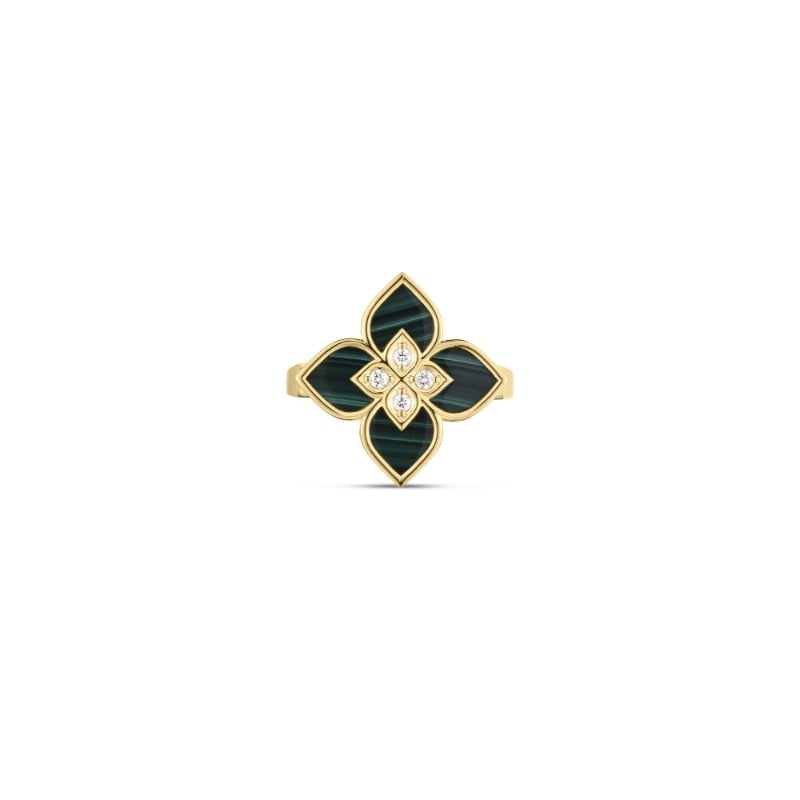 Roberto Coin 18K Yellow Gold Venetian Princess Malachite Diamond Ring