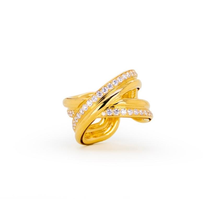 Roberto Coin 18K Yellow Gold Cialoma Diamond X Ring