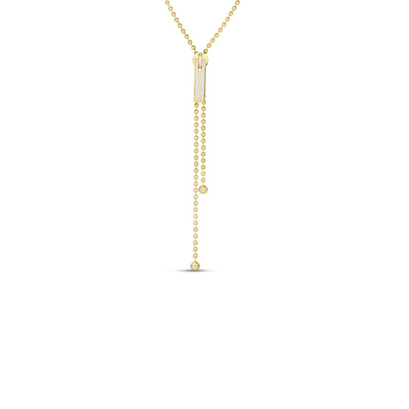 Roberto Coin 18K Yellow Gold Tassel Diamond Zipper Necklace