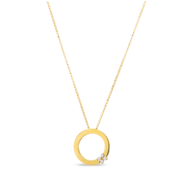Roberto Coin 18K Yellow Gold Love In Verona Diamond Circle Pendant