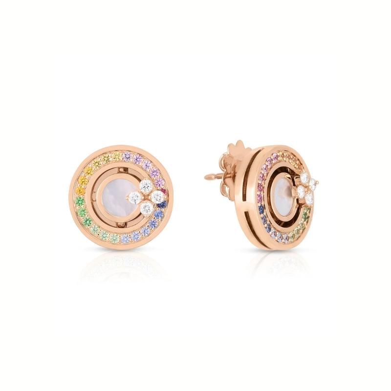 Roberto Coin 18K Rose Gold Verona Rainbow Stud Earrings