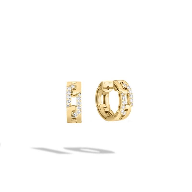 Roberto Coin 18K Yellow Gold Navarra Diamond Hoop Earrings